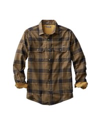 braunes Flanell Langarmhemd mit Schottenmuster von Eddie Bauer