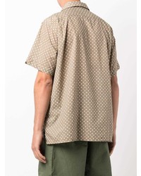 braunes gepunktetes Kurzarmhemd von Engineered Garments