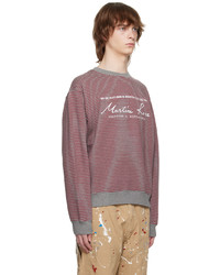 braunes horizontal gestreiftes Sweatshirt von Martine Rose
