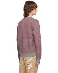 braunes horizontal gestreiftes Sweatshirt von Martine Rose