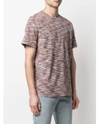 braunes horizontal gestreiftes T-Shirt mit einem Rundhalsausschnitt von Missoni