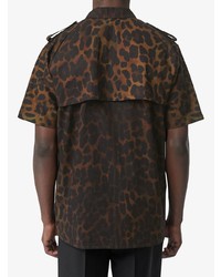 braunes Kurzarmhemd mit Leopardenmuster von Burberry