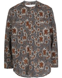 braunes Langarmhemd mit Blumenmuster von Andersson Bell