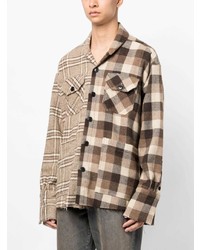 braunes Langarmhemd mit Karomuster von Greg Lauren