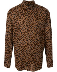 braunes Langarmhemd mit Leopardenmuster von Loveless
