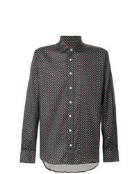 braunes Langarmhemd mit Paisley-Muster