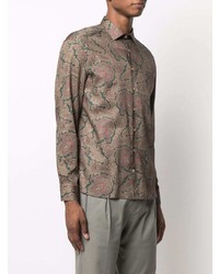 braunes Langarmhemd mit Paisley-Muster von Etro