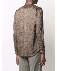 braunes Langarmhemd mit Paisley-Muster von Etro