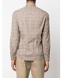 braunes Langarmhemd mit Paisley-Muster von Manuel Ritz
