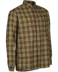 braunes Langarmhemd mit Schottenmuster von Deerhunter