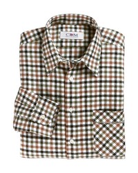 braunes Langarmhemd mit Vichy-Muster von Classic
