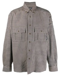 braunes Langarmhemd mit Vichy-Muster von PACCBET