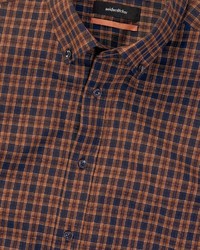 braunes Langarmhemd mit Vichy-Muster von Seidensticker