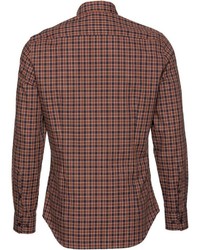 braunes Langarmhemd mit Vichy-Muster von Seidensticker