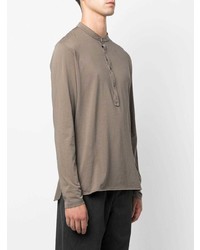 braunes Langarmshirt mit einer Knopfleiste von Barena