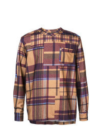 braunes Langarmshirt mit geometrischem Muster