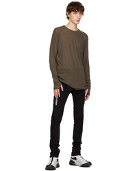 braunes Langarmshirt von Boris Bidjan Saberi