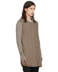 braunes Langarmshirt von Boris Bidjan Saberi