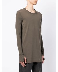 braunes Langarmshirt von Boris Bidjan Saberi