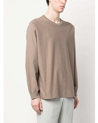 braunes Langarmshirt von Homme Plissé Issey Miyake