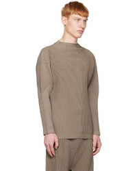 braunes Langarmshirt von Homme Plissé Issey Miyake