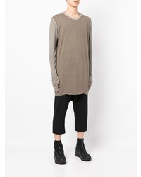 braunes Langarmshirt von Boris Bidjan Saberi