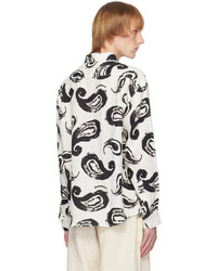 braunes Leinen Langarmhemd mit Paisley-Muster von Jacquemus