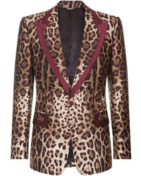braunes Sakko mit Leopardenmuster von Dolce & Gabbana