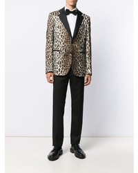 braunes Sakko mit Leopardenmuster von Versace
