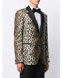 braunes Sakko mit Leopardenmuster von Versace