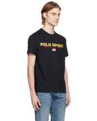 braunes Strick T-Shirt mit einem Rundhalsausschnitt von Polo Ralph Lauren