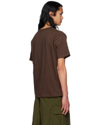 braunes Strick T-Shirt mit einem Rundhalsausschnitt von Dime
