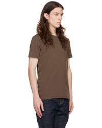 braunes Strick T-Shirt mit einem Rundhalsausschnitt von Tom Ford