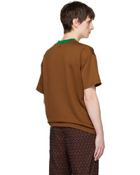 braunes Strick T-Shirt mit einem Rundhalsausschnitt von Andersson Bell