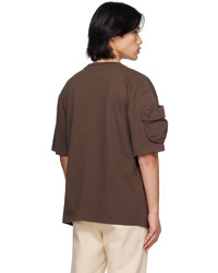 braunes Strick T-Shirt mit einem Rundhalsausschnitt von Jacquemus
