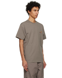 braunes Strick T-Shirt mit einem Rundhalsausschnitt von CARHARTT WORK IN PROGRESS