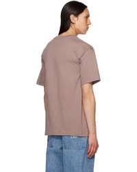 braunes Strick T-Shirt mit einem Rundhalsausschnitt von Dime