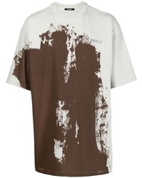 braunes Mit Batikmuster T-Shirt mit einem Rundhalsausschnitt von A-Cold-Wall*