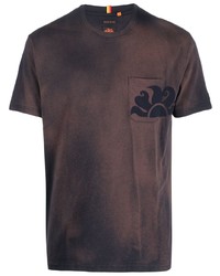 braunes Mit Batikmuster T-Shirt mit einem Rundhalsausschnitt von Sundek