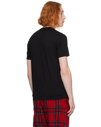 braunes T-Shirt mit einem Rundhalsausschnitt mit Schottenmuster von Comme Des Garcons SHIRT