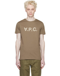 braunes T-Shirt mit einem Rundhalsausschnitt von A.P.C.