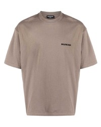 braunes T-Shirt mit einem Rundhalsausschnitt von Balenciaga