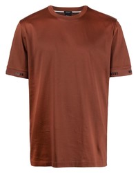 braunes T-Shirt mit einem Rundhalsausschnitt von BOSS