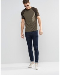 braunes T-Shirt mit einem Rundhalsausschnitt von Asos