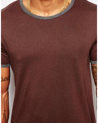 braunes T-Shirt mit einem Rundhalsausschnitt von Asos