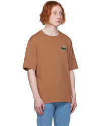 braunes T-Shirt mit einem Rundhalsausschnitt von Lacoste
