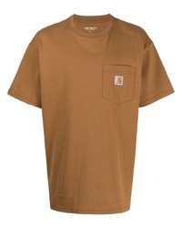 braunes T-Shirt mit einem Rundhalsausschnitt von Carhartt WIP