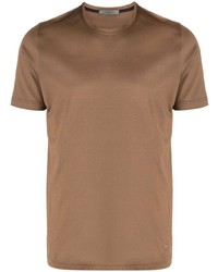 braunes T-Shirt mit einem Rundhalsausschnitt von Corneliani