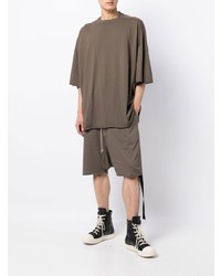 braunes T-Shirt mit einem Rundhalsausschnitt von Rick Owens DRKSHDW