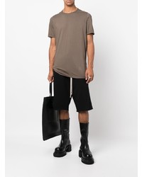 braunes T-Shirt mit einem Rundhalsausschnitt von Rick Owens DRKSHDW